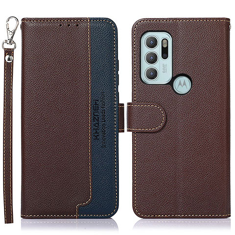 Coque Portefeuille Livre Cuir Etui Clapet A09D pour Motorola Moto G60s Marron