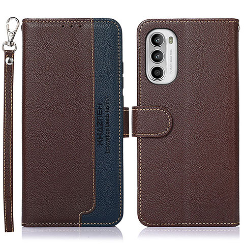 Coque Portefeuille Livre Cuir Etui Clapet A09D pour Motorola Moto G71s 5G Marron