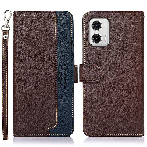 Coque Portefeuille Livre Cuir Etui Clapet A09D pour Motorola Moto G73 5G Marron