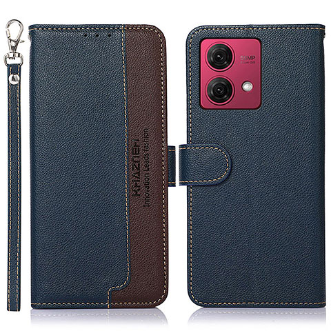 Coque Portefeuille Livre Cuir Etui Clapet A09D pour Motorola Moto G84 5G Bleu