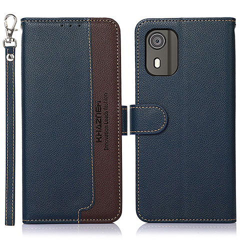 Coque Portefeuille Livre Cuir Etui Clapet A09D pour Nokia C02 Bleu