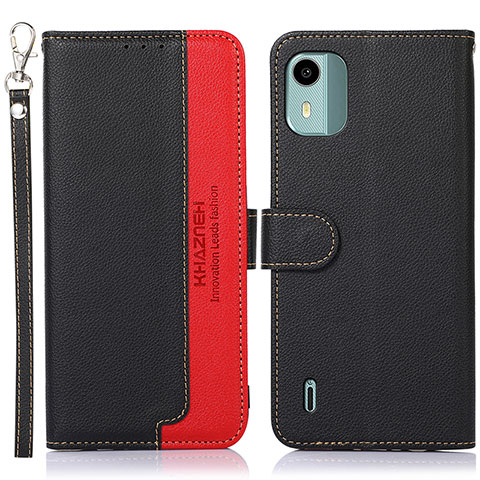 Coque Portefeuille Livre Cuir Etui Clapet A09D pour Nokia C12 Noir