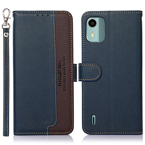 Coque Portefeuille Livre Cuir Etui Clapet A09D pour Nokia C12 Plus Bleu