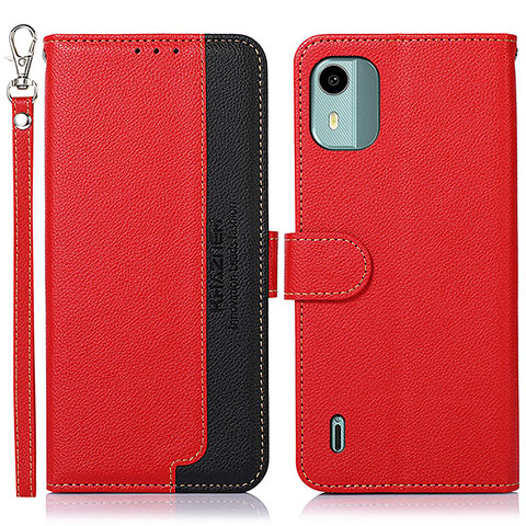 Coque Portefeuille Livre Cuir Etui Clapet A09D pour Nokia C12 Rouge