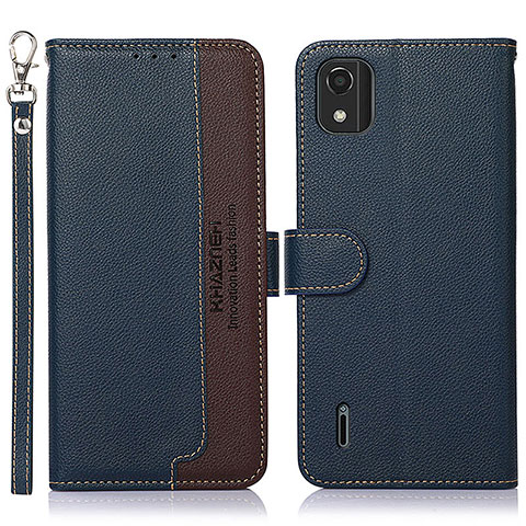 Coque Portefeuille Livre Cuir Etui Clapet A09D pour Nokia C2 2nd Edition Bleu