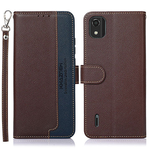 Coque Portefeuille Livre Cuir Etui Clapet A09D pour Nokia C2 2nd Edition Marron