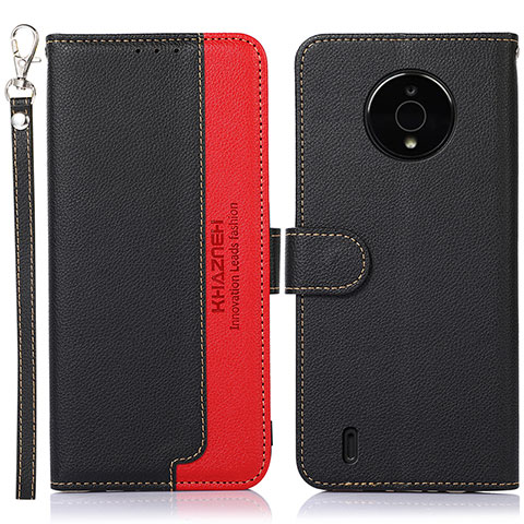 Coque Portefeuille Livre Cuir Etui Clapet A09D pour Nokia C200 Noir