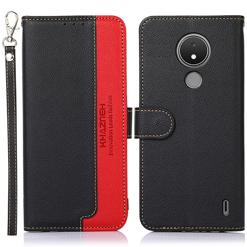 Coque Portefeuille Livre Cuir Etui Clapet A09D pour Nokia C21 Noir