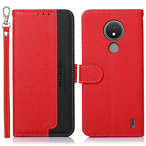 Coque Portefeuille Livre Cuir Etui Clapet A09D pour Nokia C21 Rouge