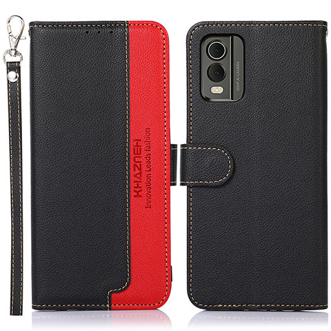 Coque Portefeuille Livre Cuir Etui Clapet A09D pour Nokia C210 Noir