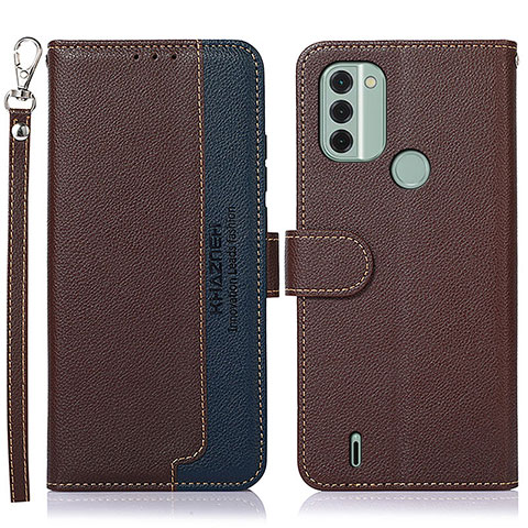 Coque Portefeuille Livre Cuir Etui Clapet A09D pour Nokia C31 Marron