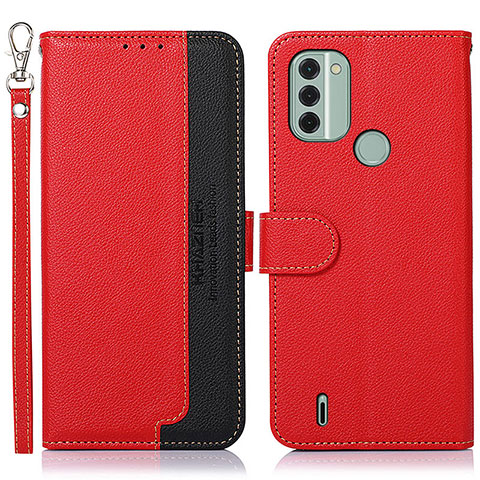 Coque Portefeuille Livre Cuir Etui Clapet A09D pour Nokia C31 Rouge