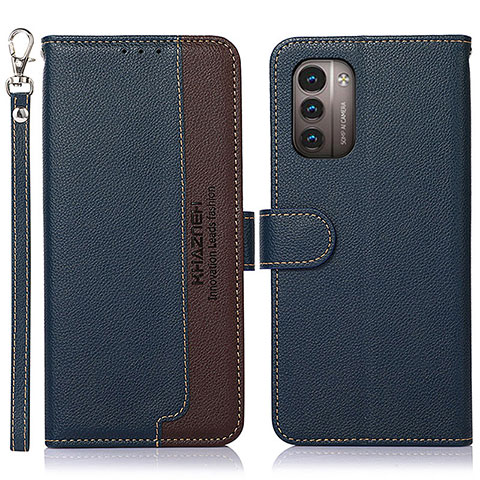 Coque Portefeuille Livre Cuir Etui Clapet A09D pour Nokia G11 Bleu