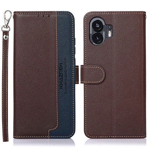 Coque Portefeuille Livre Cuir Etui Clapet A09D pour Nothing Phone 2 Marron