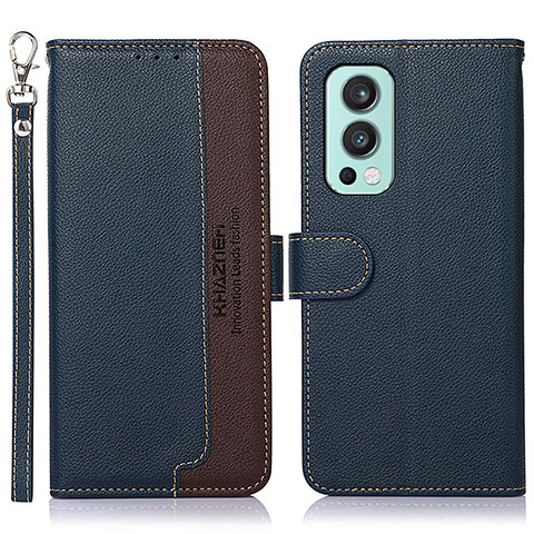 Coque Portefeuille Livre Cuir Etui Clapet A09D pour OnePlus Nord 2 5G Bleu