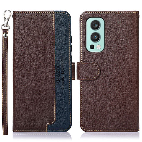 Coque Portefeuille Livre Cuir Etui Clapet A09D pour OnePlus Nord 2 5G Marron