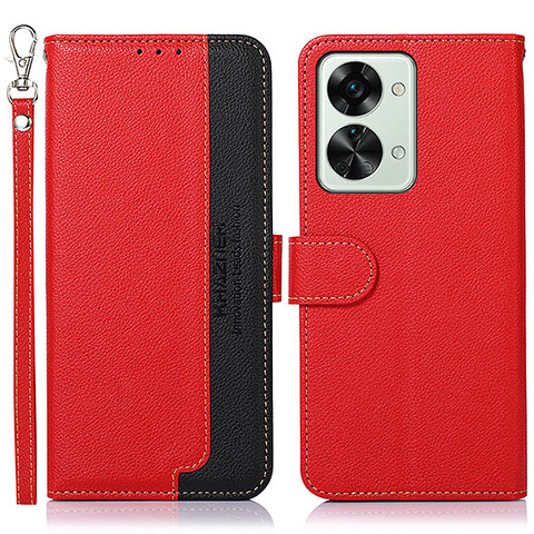 Coque Portefeuille Livre Cuir Etui Clapet A09D pour OnePlus Nord 2T 5G Rouge