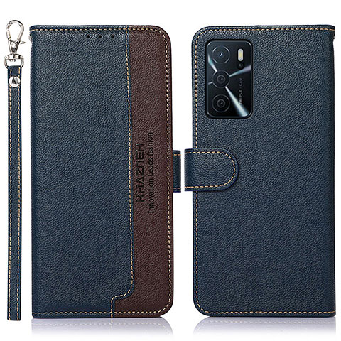 Coque Portefeuille Livre Cuir Etui Clapet A09D pour Oppo A16 Bleu