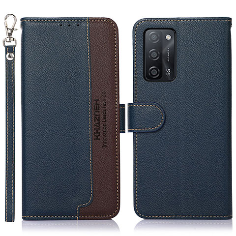 Coque Portefeuille Livre Cuir Etui Clapet A09D pour Oppo A53s 5G Bleu