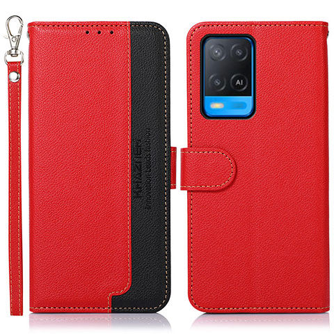 Coque Portefeuille Livre Cuir Etui Clapet A09D pour Oppo A54 4G Rouge