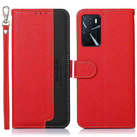 Coque Portefeuille Livre Cuir Etui Clapet A09D pour Oppo A54s Rouge