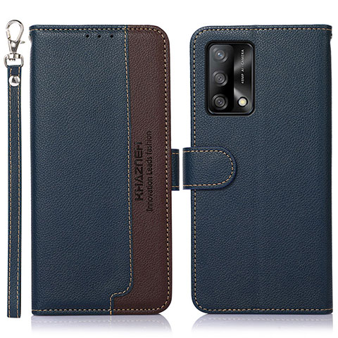 Coque Portefeuille Livre Cuir Etui Clapet A09D pour Oppo A74 4G Bleu