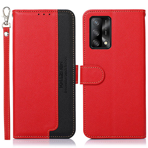 Coque Portefeuille Livre Cuir Etui Clapet A09D pour Oppo A95 4G Rouge