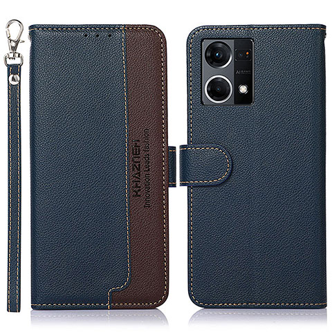 Coque Portefeuille Livre Cuir Etui Clapet A09D pour Oppo F21 Pro 4G Bleu