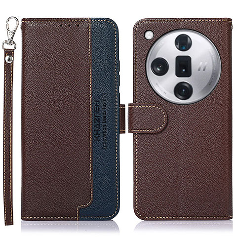 Coque Portefeuille Livre Cuir Etui Clapet A09D pour Oppo Find X7 5G Marron