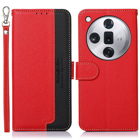 Coque Portefeuille Livre Cuir Etui Clapet A09D pour Oppo Find X7 5G Rouge