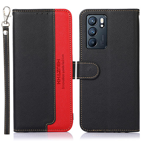 Coque Portefeuille Livre Cuir Etui Clapet A09D pour Oppo Reno6 5G Noir