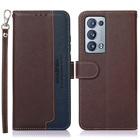 Coque Portefeuille Livre Cuir Etui Clapet A09D pour Oppo Reno6 Pro+ Plus 5G Marron