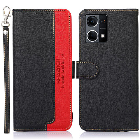 Coque Portefeuille Livre Cuir Etui Clapet A09D pour Oppo Reno7 4G Noir