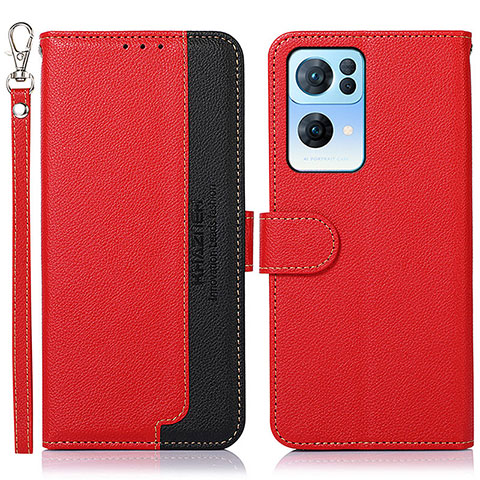 Coque Portefeuille Livre Cuir Etui Clapet A09D pour Oppo Reno7 Pro 5G Rouge