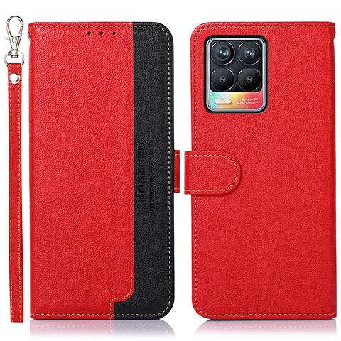 Coque Portefeuille Livre Cuir Etui Clapet A09D pour Realme 8 Pro Rouge