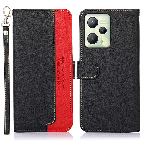 Coque Portefeuille Livre Cuir Etui Clapet A09D pour Realme C35 Noir