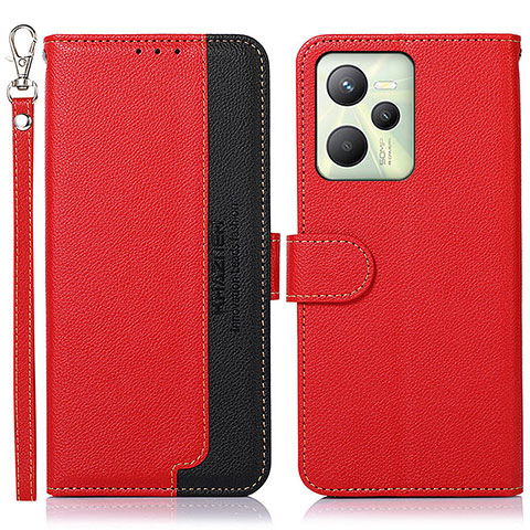 Coque Portefeuille Livre Cuir Etui Clapet A09D pour Realme C35 Rouge