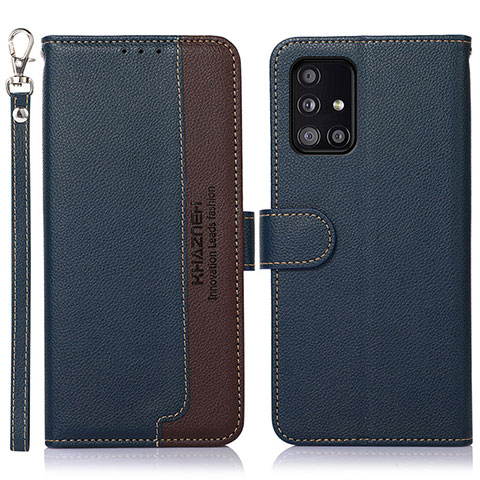 Coque Portefeuille Livre Cuir Etui Clapet A09D pour Samsung Galaxy A51 4G Bleu