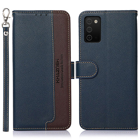 Coque Portefeuille Livre Cuir Etui Clapet A09D pour Samsung Galaxy F02S SM-E025F Bleu