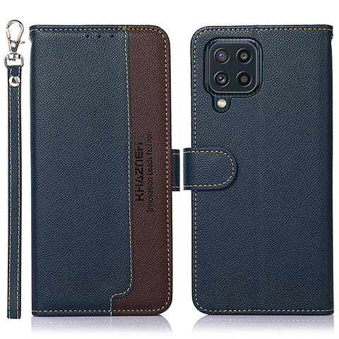 Coque Portefeuille Livre Cuir Etui Clapet A09D pour Samsung Galaxy M32 4G Bleu