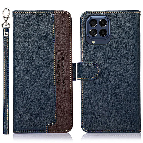 Coque Portefeuille Livre Cuir Etui Clapet A09D pour Samsung Galaxy M53 5G Bleu