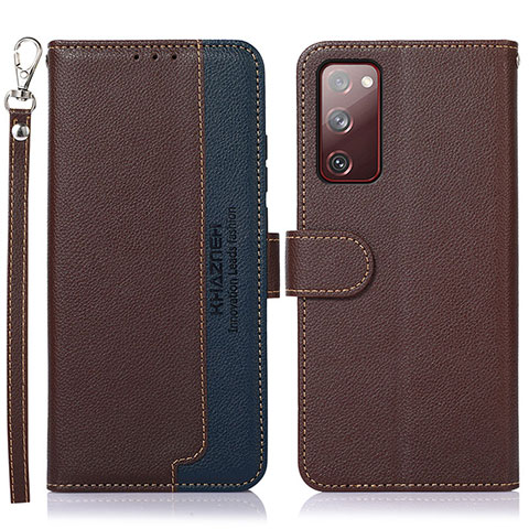 Coque Portefeuille Livre Cuir Etui Clapet A09D pour Samsung Galaxy S20 Lite 5G Marron