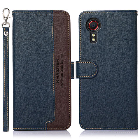 Coque Portefeuille Livre Cuir Etui Clapet A09D pour Samsung Galaxy XCover 5 SM-G525F Bleu