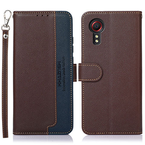 Coque Portefeuille Livre Cuir Etui Clapet A09D pour Samsung Galaxy XCover 5 SM-G525F Marron