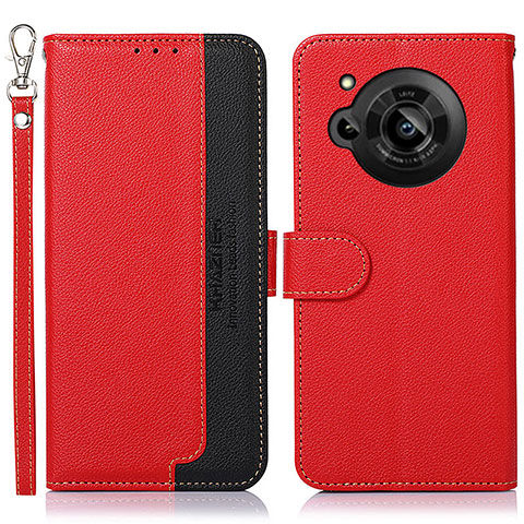 Coque Portefeuille Livre Cuir Etui Clapet A09D pour Sharp Aquos R7 Rouge