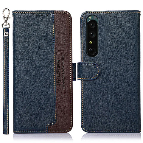 Coque Portefeuille Livre Cuir Etui Clapet A09D pour Sony Xperia 1 IV Bleu