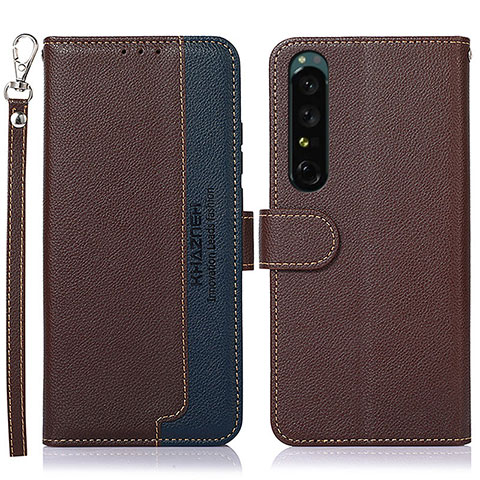 Coque Portefeuille Livre Cuir Etui Clapet A09D pour Sony Xperia 1 IV Marron