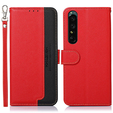 Coque Portefeuille Livre Cuir Etui Clapet A09D pour Sony Xperia 1 IV Rouge