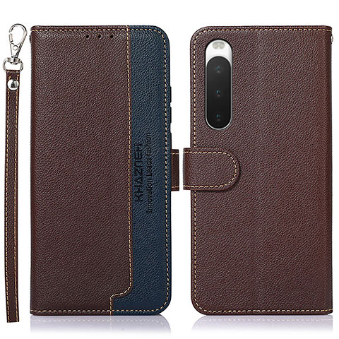 Coque Portefeuille Livre Cuir Etui Clapet A09D pour Sony Xperia 10 IV SO-52C Marron