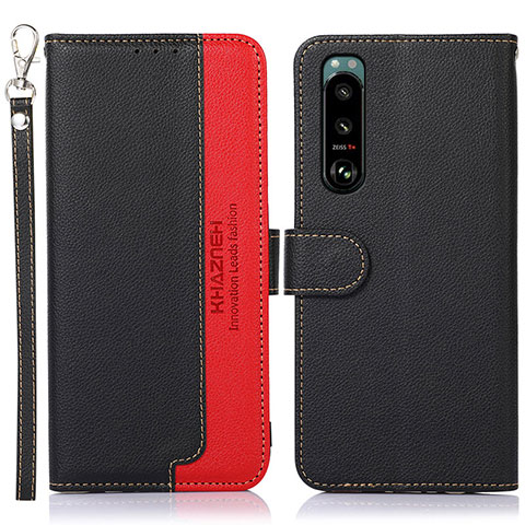 Coque Portefeuille Livre Cuir Etui Clapet A09D pour Sony Xperia 5 III SO-53B Noir